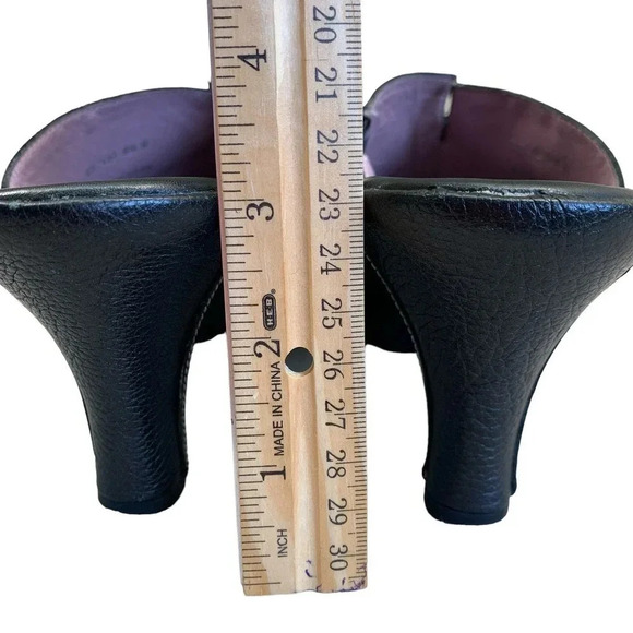 Cole Haan Leather Kitten Heels Mules Clog Slip On Shoes Women Size 8.5 B Black - Picture 13 of 14